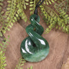 Twist carved from Kawakawa Pounamu - NZ Greenstone