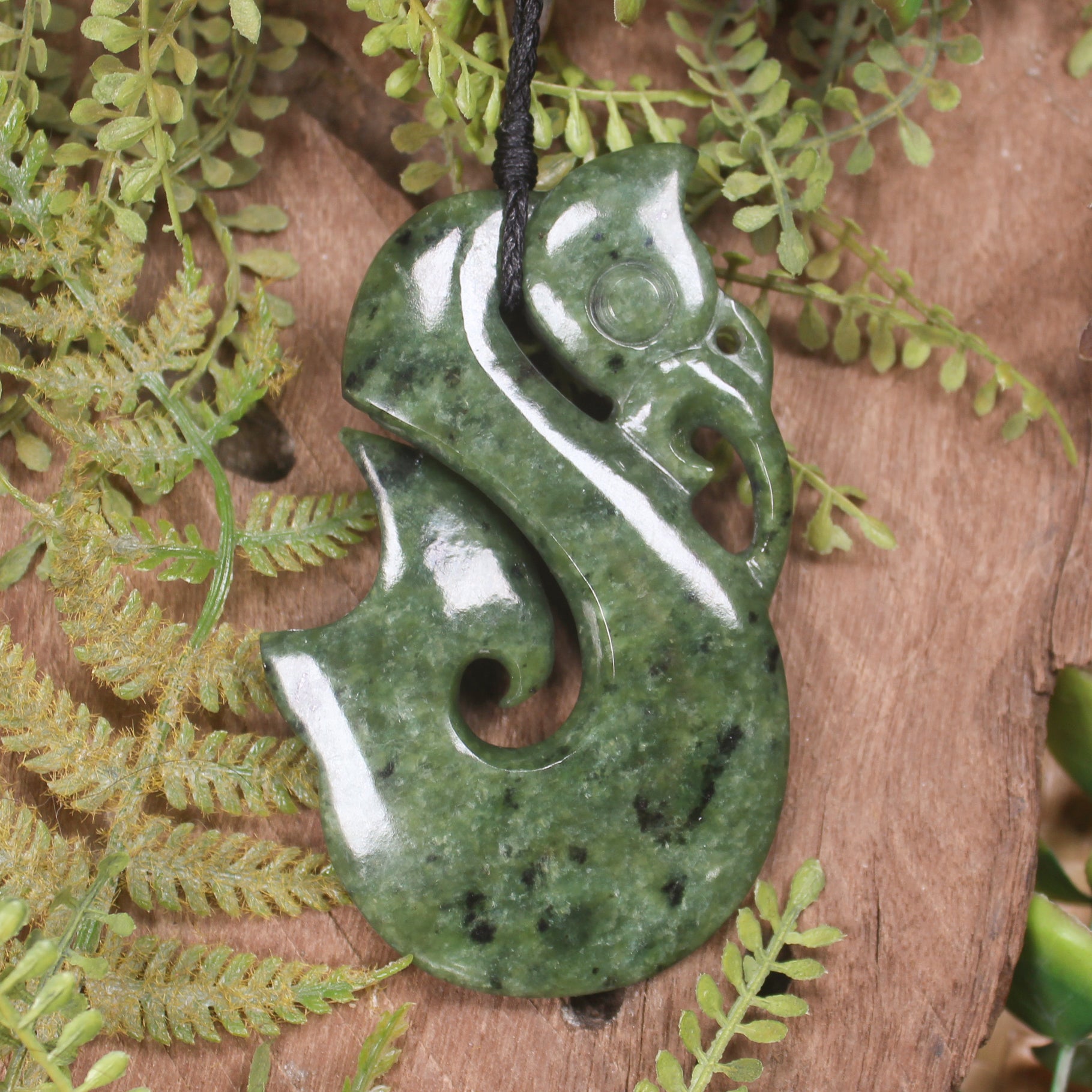 Manaia pendant carved from Rimu Pounamu - NZ Greenstone