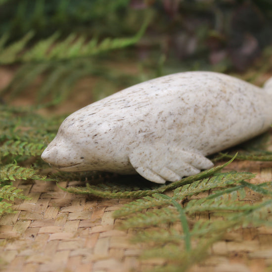 Whale Bone Seal Sculpture