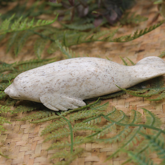 Whale Bone Seal Sculpture