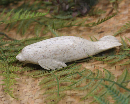 Whale Bone Seal Sculpture
