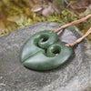 Koru Heart pendant carved from Hapopo Pounamu - NZ Greenstone