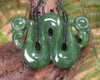 Pekapeka Pendant carved from Hapopo Pounamu - NZ Greenstone