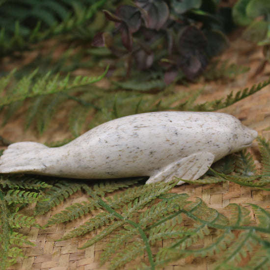 Whale Bone Seal Sculpture