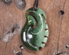 Hei Matau or Fish Hook carved from Kawakawa Pounamu - NZ Greenstone