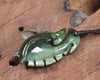 Hei Matau or Fish Hook carved from Kawakawa Pounamu - NZ Greenstone