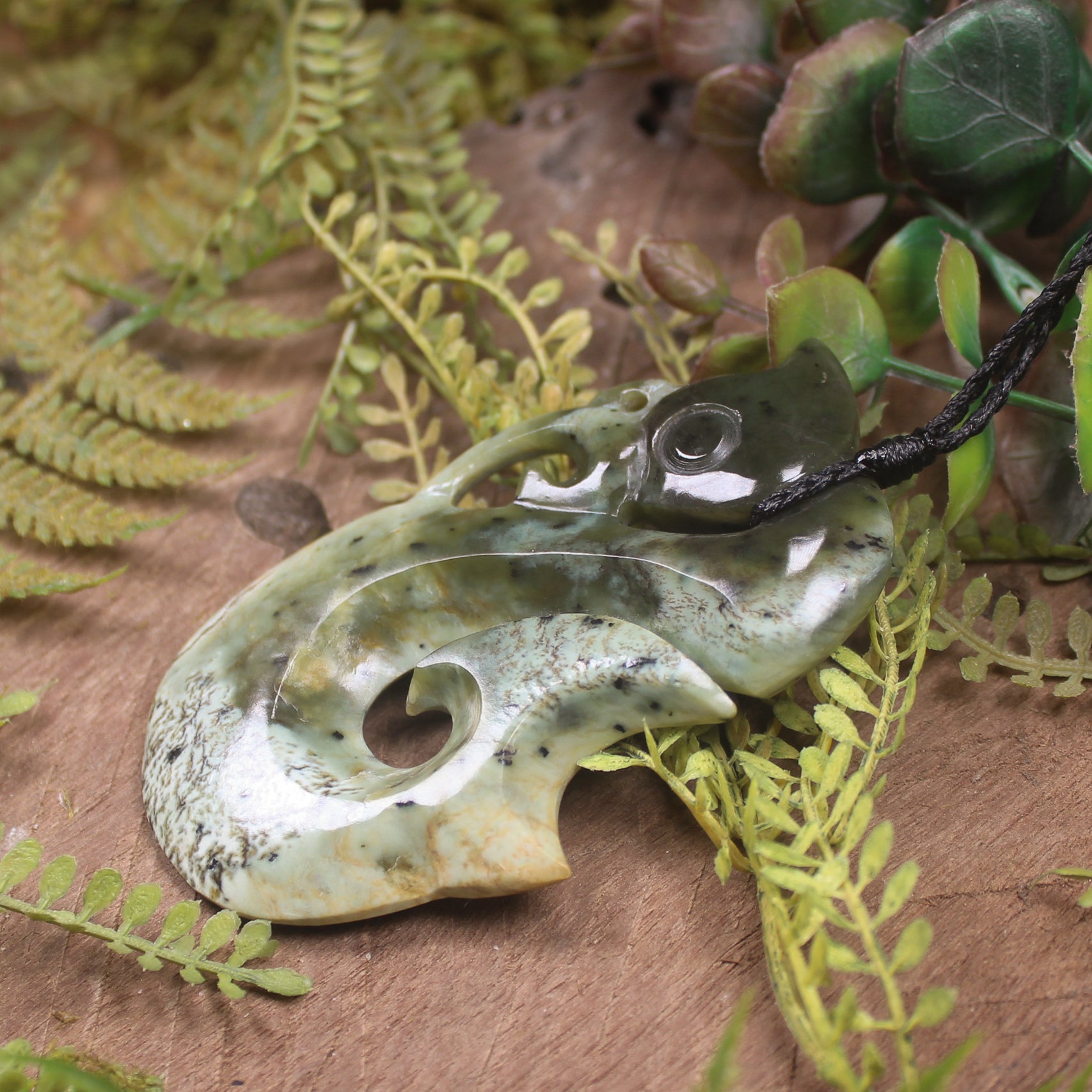 Manaia pendant carved from Rimu Pounamu - NZ Greenstone
