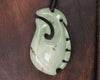 Hei Matau or Fish Hook carved from Kawakawa Pounamu - NZ Greenstone