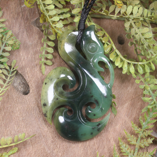 Manaia pendant carved from Rimu Pounamu - NZ Greenstone