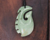 Hei Matau or Fish Hook carved from Kawakawa Pounamu - NZ Greenstone