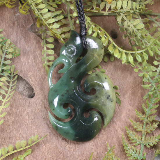 Manaia pendant carved from Rimu Pounamu - NZ Greenstone