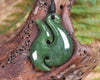 Hei Matau or Fish Hook carved from Hapopo Pounamu - NZ Greenstone