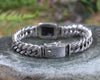 Kawakawa Pounamu Sterling Silver chain bracelet - NZ Greenstone