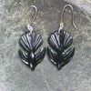 Pīwakawaka or Fantail Bird Earrings carved from Kawakawa Pounamu - NZ Greenstone
