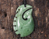 Hei Matau or Fish Hook carved from Kawakawa Pounamu - NZ Greenstone