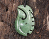 Hei Matau or Fish Hook carved from Kawakawa Pounamu - NZ Greenstone