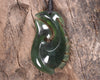 Hei Matau or Fish Hook carved from Tangiwai Pounamu - NZ Greenstone