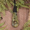 Roimata or Teardop with Koru carved from Rimu Pounamu - NZ Greenstone