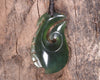 Hei Matau or Fish Hook carved from Tangiwai Pounamu - NZ Greenstone