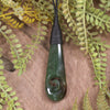 NZ Greenstone Medium Roimata with Koru Pendant (BX902) Kawakawa Pounamu