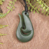 Hei Matau or Fish Hook carved from Hapopo Pounamu - NZ Greenstone