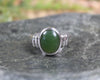 Sterling Silver Kawakawa Pounamu Ring - NZ Greenstone