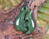 Hei Matau or Fish Hook carved from Hapopo Pounamu - NZ Greenstone