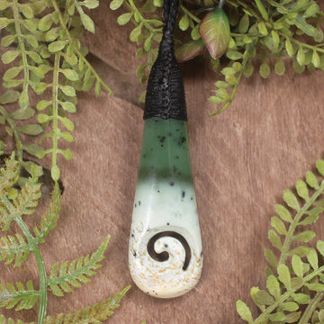 Roimata with Koru Pounamu Pendant - NZ Greenstone