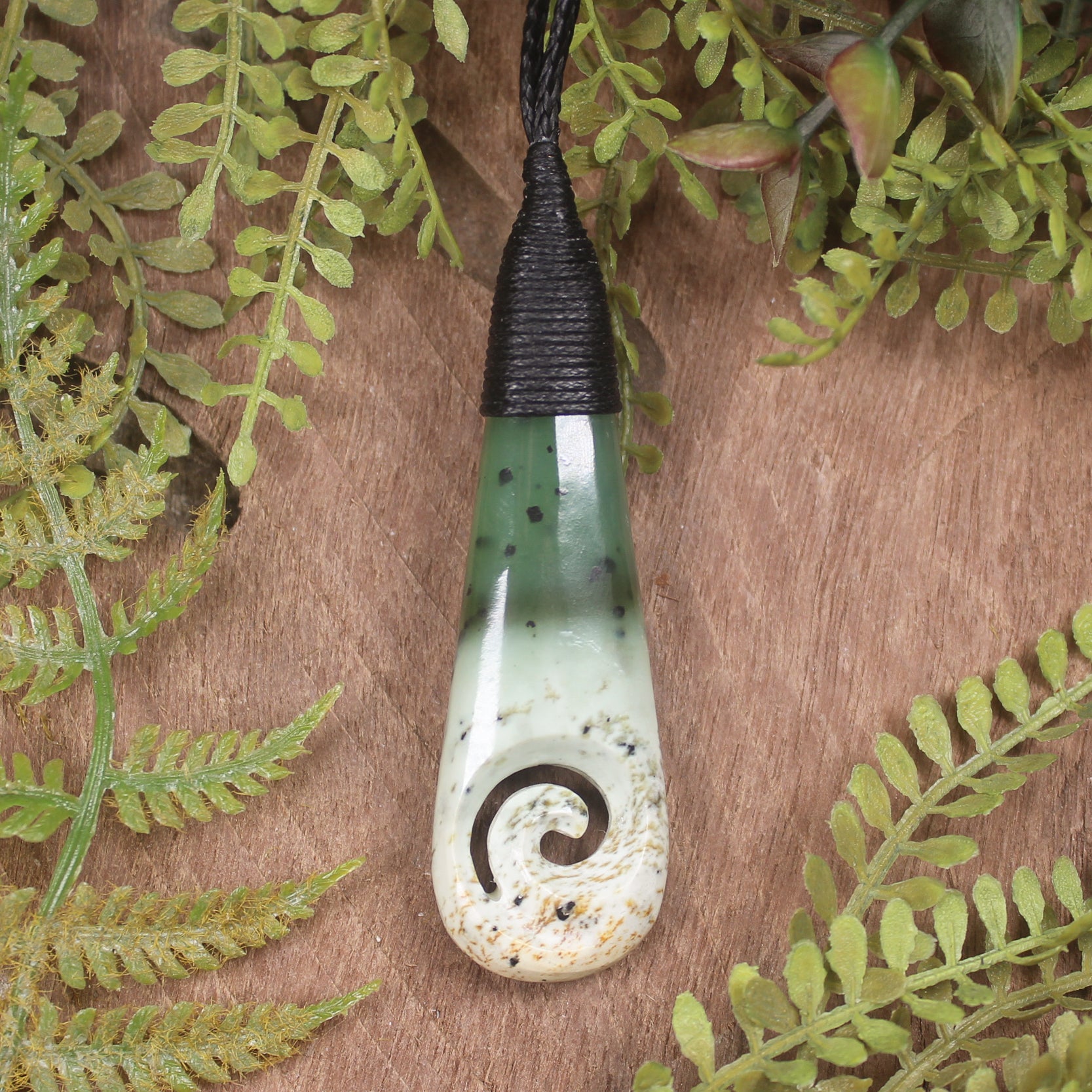 Roimata with Koru Pounamu Pendant - NZ Greenstone