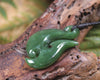 Hei Matau or Fish Hook carved from Hapopo Pounamu - NZ Greenstone