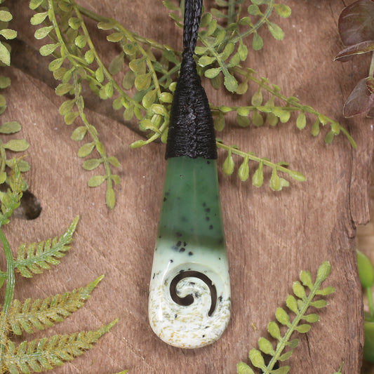 Roimata with Koru Pounamu Pendant - NZ Greenstone