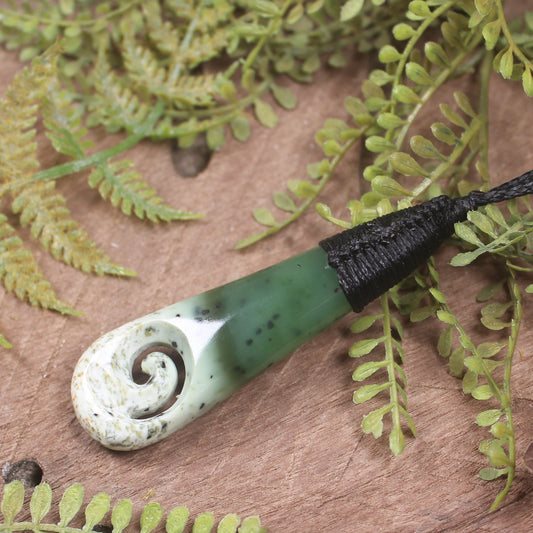 Roimata with Koru Pounamu Pendant - NZ Greenstone