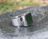 Sterling Silver Rimu Pounamu Ring - NZ Greenstone