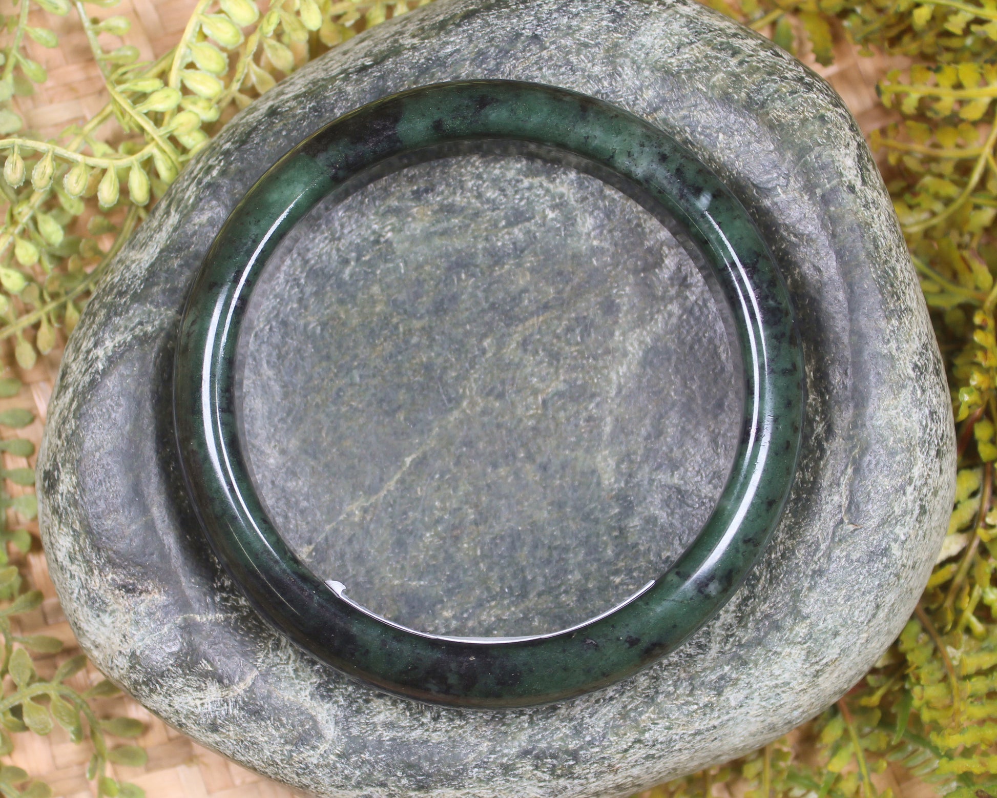 Bangle carved from Rimu Pounamu - NZ Greenstone