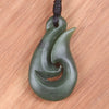 Hei Matau or Fish Hook carved from Hapopo Pounamu - NZ Greenstone