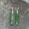 Roimata or Teardrop earrings carved from Kawakawa Pounamu - NZ Greenstone