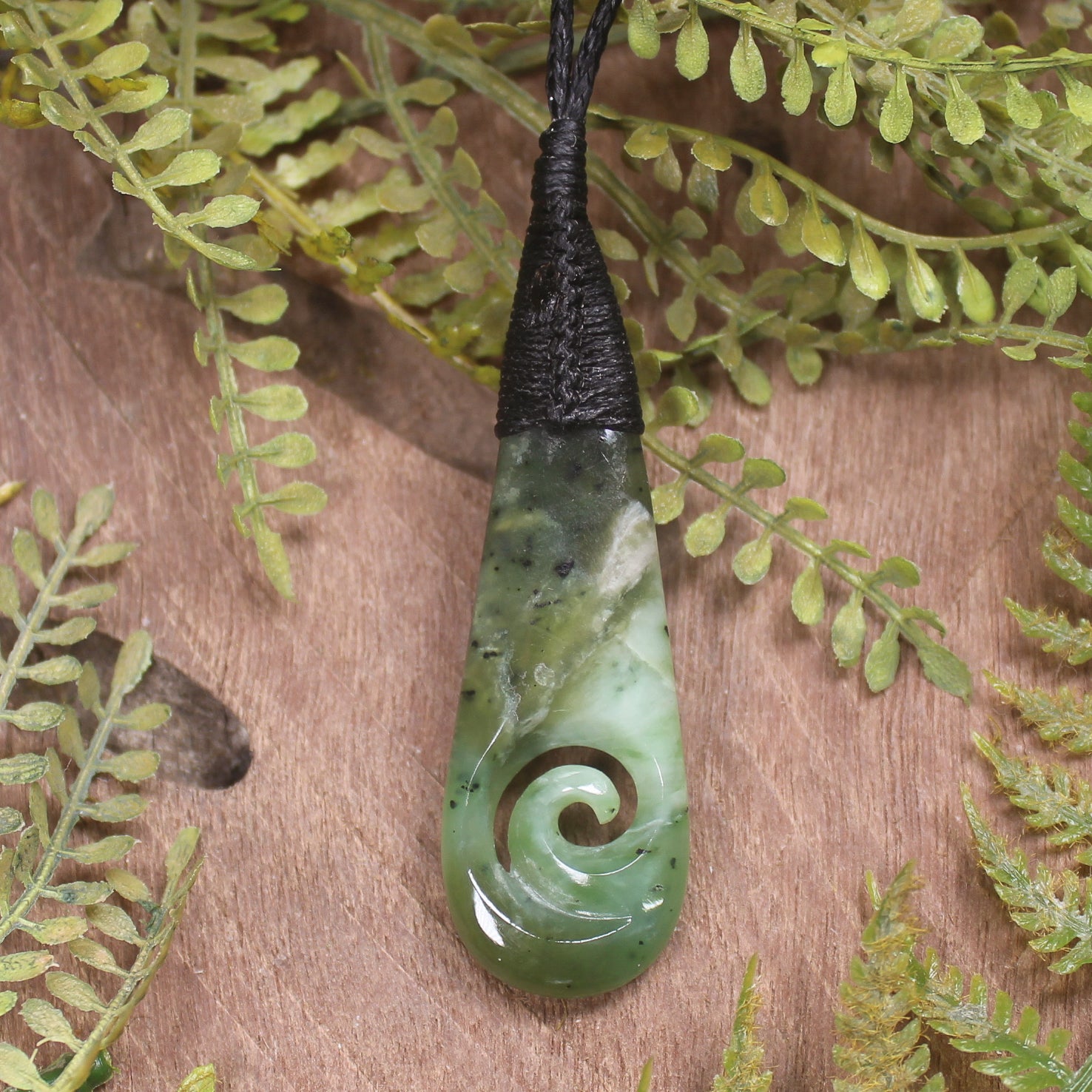 Roimata with Koru Pounamu Pendant - NZ Greenstone