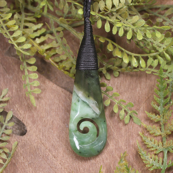 Roimata with Koru Pounamu Pendant - NZ Greenstone