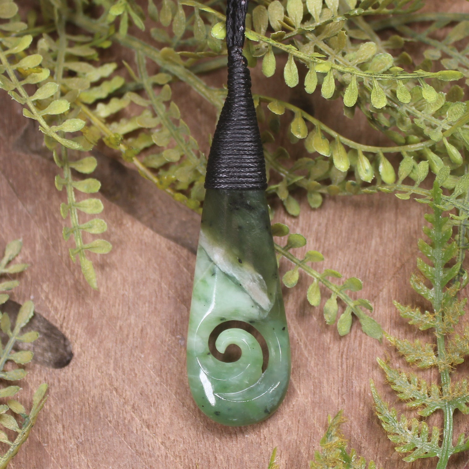 Roimata with Koru Pounamu Pendant - NZ Greenstone