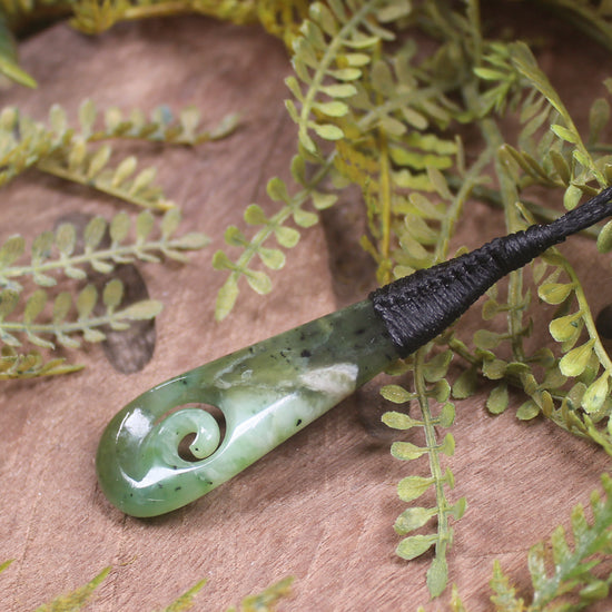 Roimata with Koru Pounamu Pendant - NZ Greenstone
