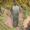 Flower Jade Pounamu Taiaha spear head pendant - NZ Greenstone
