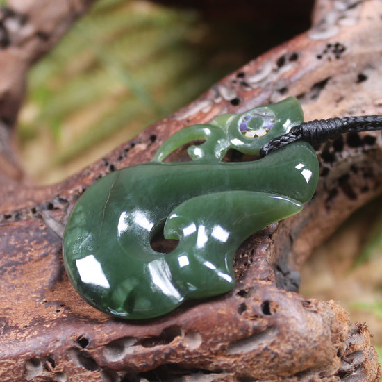 Manaia carved from Inanga Pounamu - NZ Greenstone