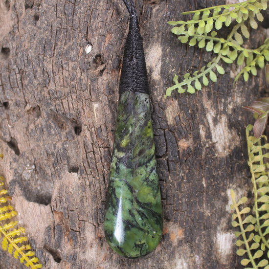 Roimata Teardrop carved from Douglas Creek Pounamu - NZ Greenstone