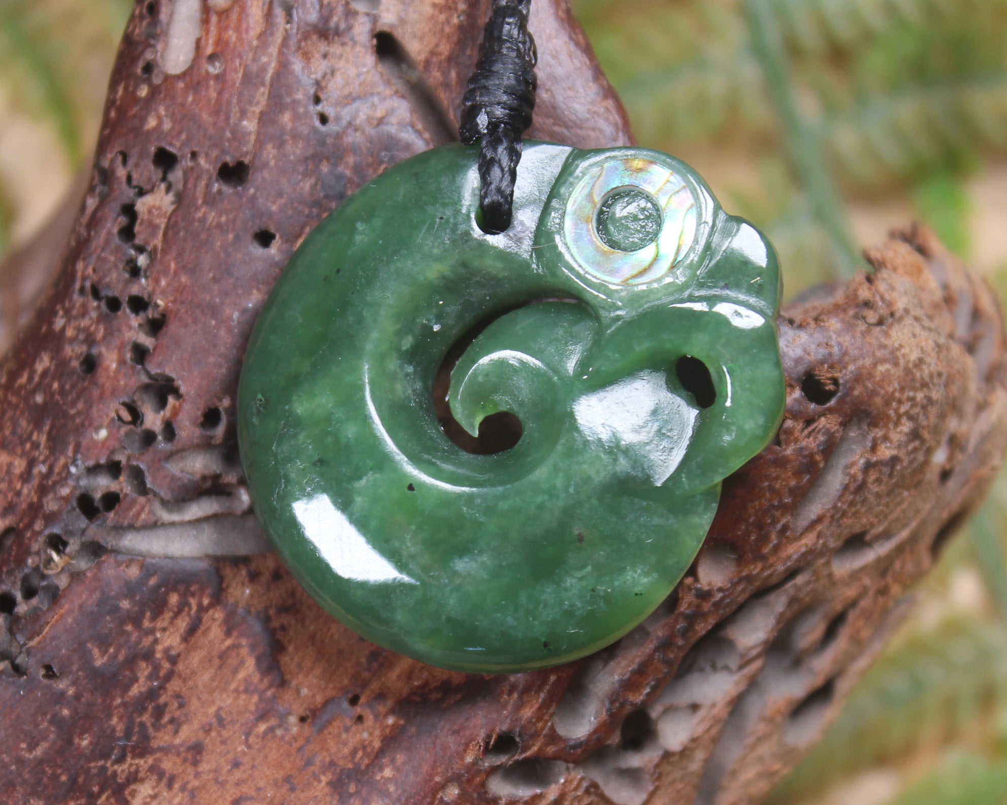 Koropepe carved from Hapopo Pounamu - NZ Greenstone