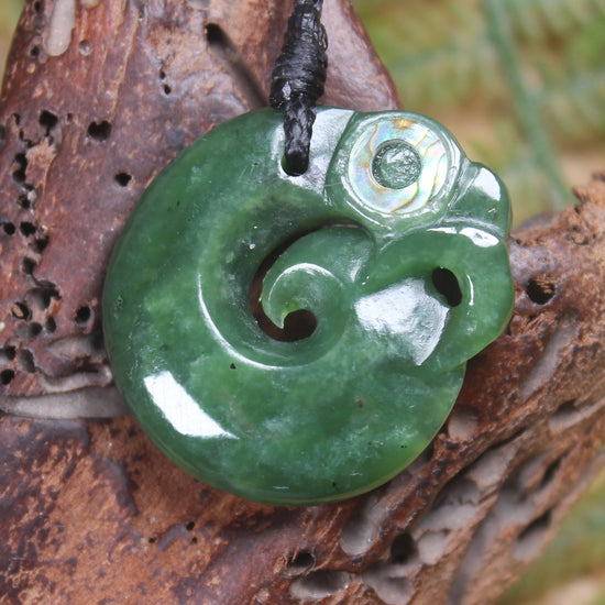 Koropepe carved from Hapopo Pounamu - NZ Greenstone