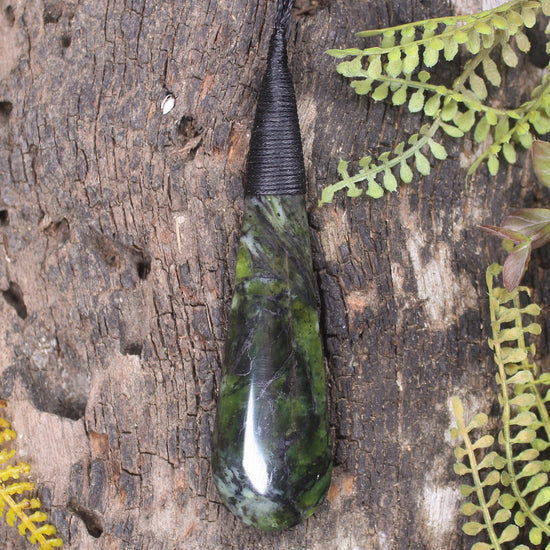 Roimata Teardrop carved from Douglas Creek Pounamu - NZ Greenstone