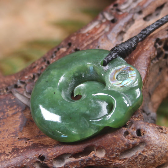 Koropepe carved from Hapopo Pounamu - NZ Greenstone