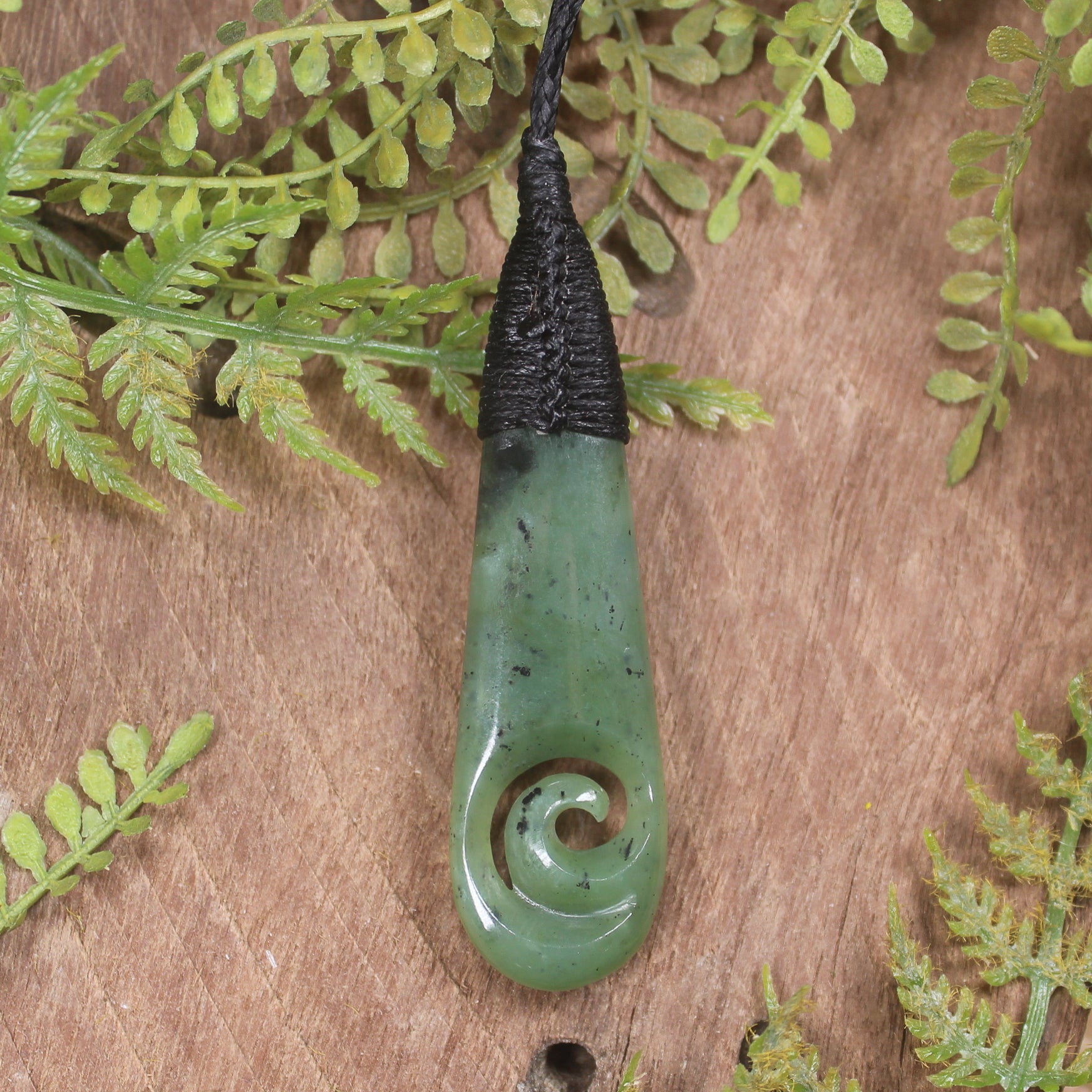 Roimata with Koru Pounamu Pendant - NZ Greenstone