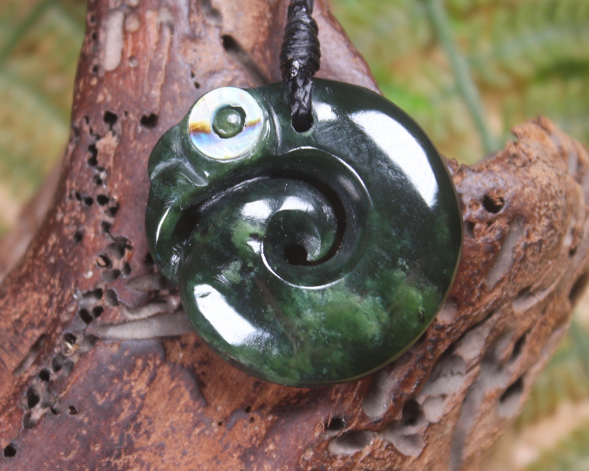 Koropepe carved from Kawakawa Pounamu - NZ Greenstone