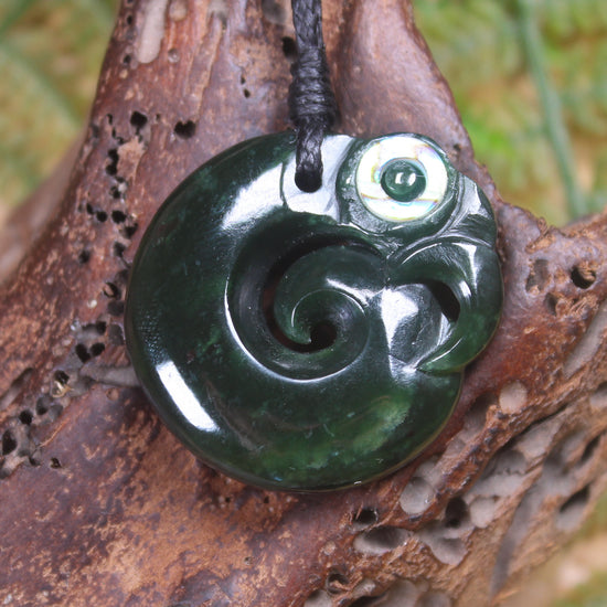 Koropepe carved from Kawakawa Pounamu - NZ Greenstone